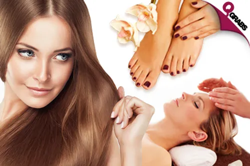 For QR99 Get a Deluxe Mani & Pedi OR for QR139 Get a Full Body Scrub OR for QR249 Get a Hair Color, Head Massage & Blow Dry OR for QR899 Get a Crystal Keratin Treatment, Trim & Blow Dry! (Up to QR3230 Value)